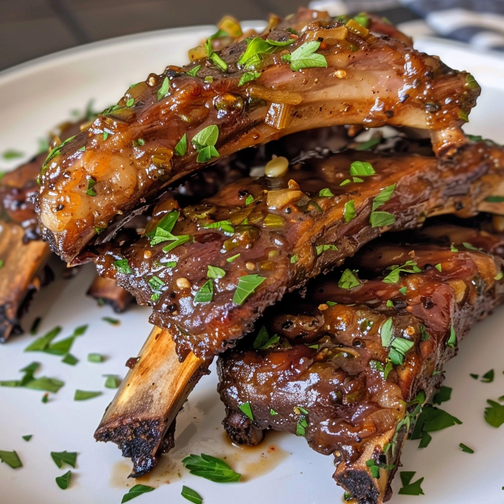 Sticky Garlic Herb Lamb Chops