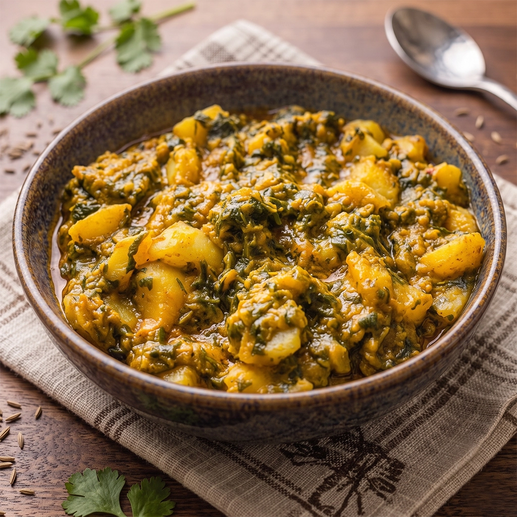 Turnip Spinach Curry